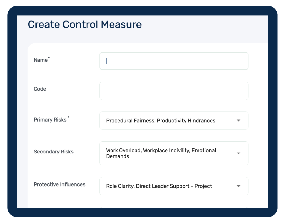 Mibo psychosocial risk register home page